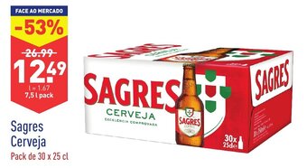 ALDI Sagres Cerveja 30x25cl promoção