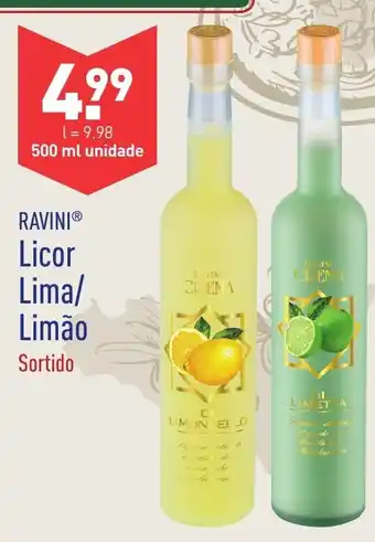ALDI Ravini Licor Lima/Limão 500ml promoção