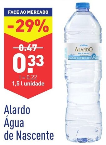 ALDI Alardo Água de Nascente 1,5L promoção