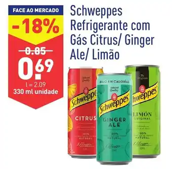 ALDI Schweppes Refrigerante com Gás Citrus/Ginger Ale/Limão 330ml promoção