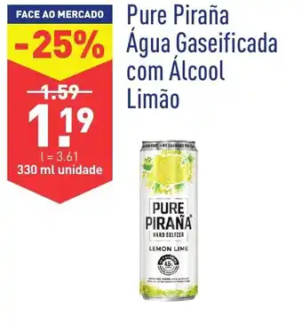 ALDI Pure Piraña Água Gaseificada com Álcool Limão 330ml promoção