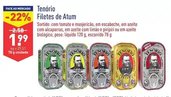 ALDI Tenório Filetes de Atum 78g promoção