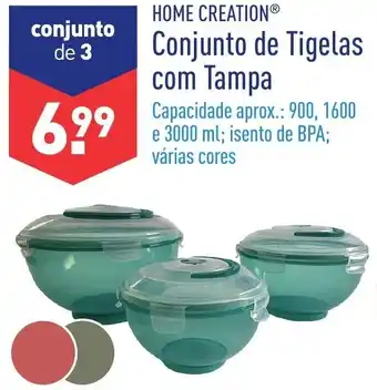 ALDI Conjunto de Tigelas com Tampa 900,1600 e 3000ml promoção