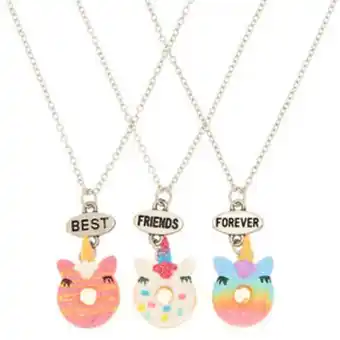 Claire's Best friends unicorn donut necklaces - 3 pack promoção
