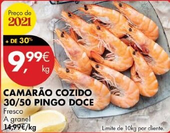 Pingo Doce Camarão Cozido 30/50 Pingo Doce 1kg promoção