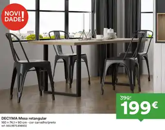Moviflor Decyma Mesa Retangular 160x74,1x90cm promoção