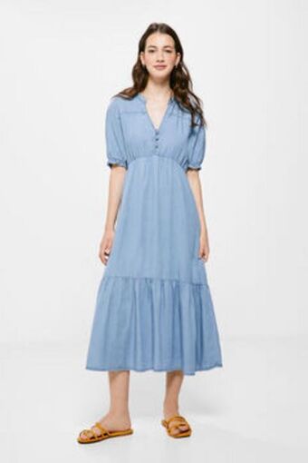 Springfield Vestido midi jeans tencel promoção