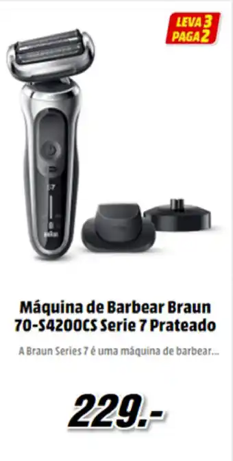 MediaMarkt Mãquina de Barbear Braun 70-S4200CS Serie 7 Prateado promoção