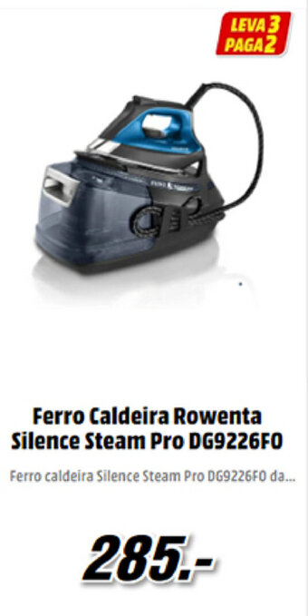 MediaMarkt Ferro Cadeira Rowenta Silence Steam Pro DG9226F0 promoção