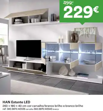 Moviflor HAN Estante LED 260x180x40cm promoção