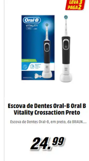 MediaMarkt Escova de Dentes Oraal-B Oral B Vitality Crossaction Preto promoção
