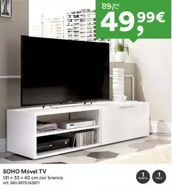 Moviflor Soho Móvel TV 131x33x40cm promoção