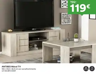 Moviflor Antibes Móvel TV 150x51,8x42,3cm promoção