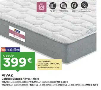 Moviflor VIVAZ Colchão Sistema Airvex+fibra promoção