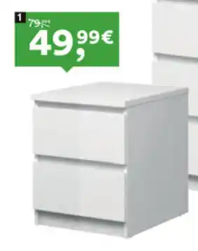 Moviflor NAIA Arrumação Mesa cabeceira 2 gavetas 40,x49,5x50 promoção