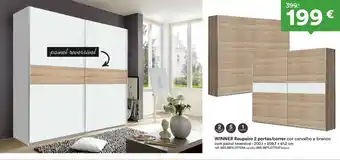 Moviflor WINNER Roupeiro 2 portas/correr cor carvalho e branco promoção