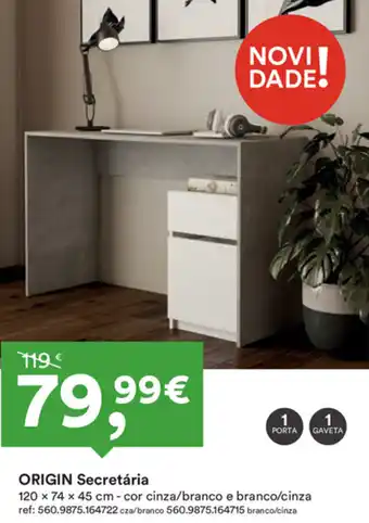 Moviflor ORIGIN Secretária 120x74x45cm promoção