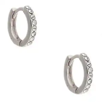 Claire's Silver 10mm embellished huggie hoop earrings promoção