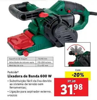 Lidl Parkside Lixadora de Banda 600W promoção