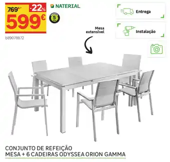 Conjunto De Refeição Mesa + 6 Cadeiras Odyssea Orion Gamma