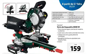 Lidl Parkside Serra de Esquadria 2000W promoção