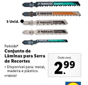 Lidl Parkside Conjunto de Lâminas para Serra de Recortes promoção