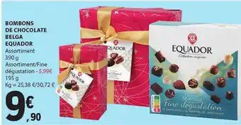 E.Leclerc Bombons de Chocolate Belga Equador 390g promoção