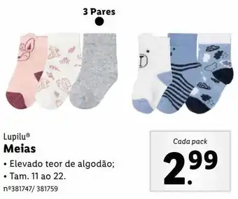 Lidl Meias infantis lupilu promoção