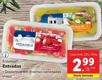 Lidl Entradas eridanous promoção