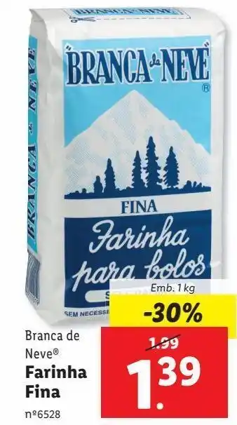 Lidl Farinha de trigo branca de neve promoção