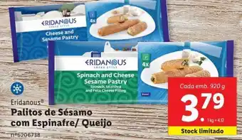 Lidl Palitos de mussarela eridanous promoção