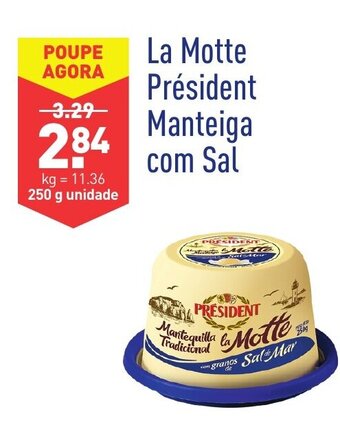 ALDI La Motte Président Manteiga com Sal 250g promoção