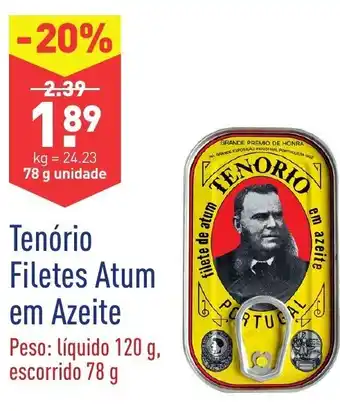 ALDI Tenório Filates Atum em Azeite 120g/78g promoção