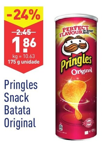 ALDI Pringles Snack Batata Original 175g promoção