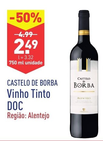 ALDI Castelo de Borba Vinho Tinto DOC 750ml promoção