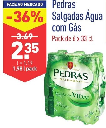 ALDI Pedras Salgadas Água com Gás 6x33cl promoção