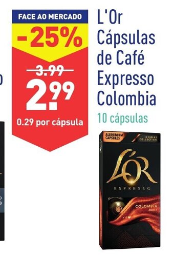 ALDI L,Or Cápsulas de Café Expresso Colombia 10 Cápsulas promoção
