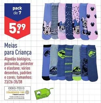 ALDI Meias para Criança 23/26-35/39 promoção