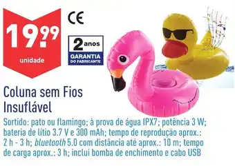 Coluna sem Fios Insuflável