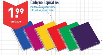 ALDI Caderno Espiral A4 promoção