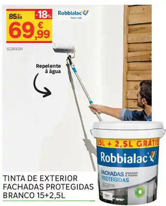 Leroy Merlin Tinta de Exrerior Fachadas Protegidas Branco 15+2,5L promoção