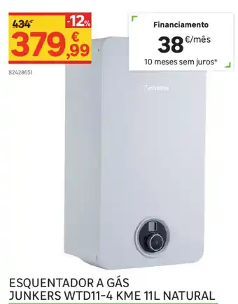 Esquentador A Gás Junkers WTD11-4 KME 11L Natural