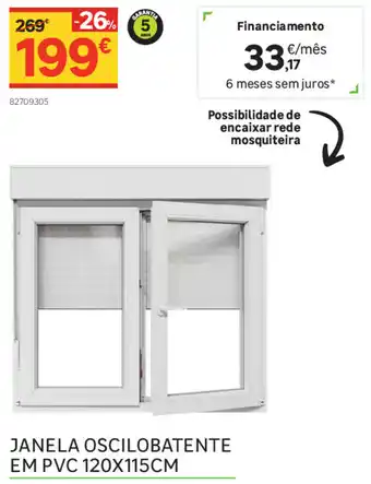 Janela Oscilobatente em PVC 120x115cm