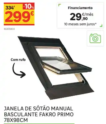 Leroy Merlin Janela de Sótão Manual Basculante Fakro Primo 78x98cm promoção