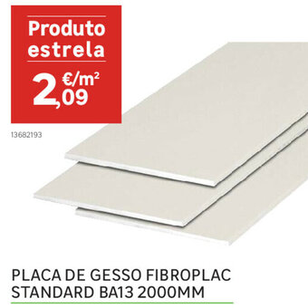 Placa de Gesso Fibroplac Standard BA13 2000mm