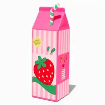 Claire's Strawberry milk carton pencil case promoção