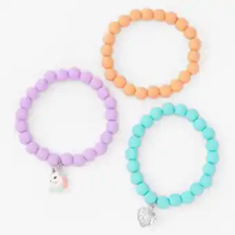 Claire's Claire's club matte unicorn beaded stretch bracelets (3 pack) promoção