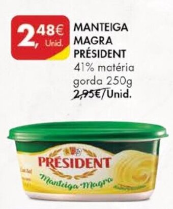 Pingo Doce Manteiga Magra Président 250g promoção