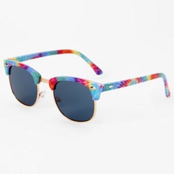 Claire's Bright rainbow tie dye retro sunglasses promoção