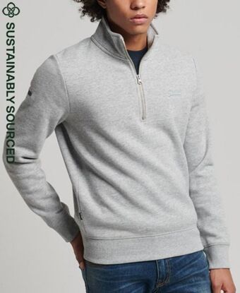 Superdry Organic cotton vintage logo zip henley sweatshirt promoção